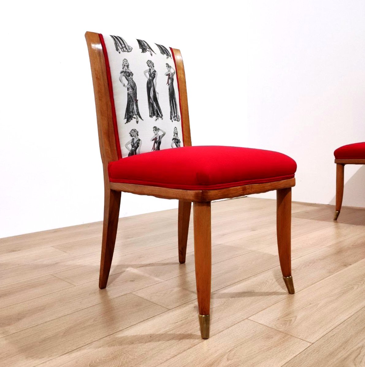 SET DI 6 SEDIE IN NOCE, TOMASO BUZZI (ATTRIB. A), ITALIA ANNI '50-photo-4