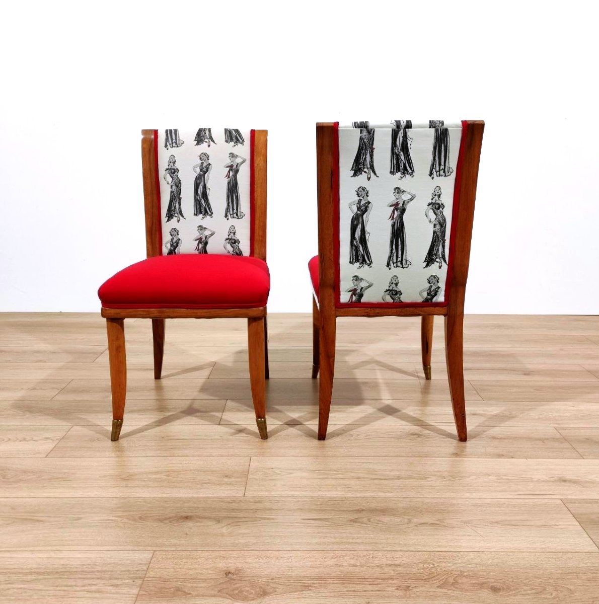 SET DI 6 SEDIE IN NOCE, TOMASO BUZZI (ATTRIB. A), ITALIA ANNI '50-photo-6