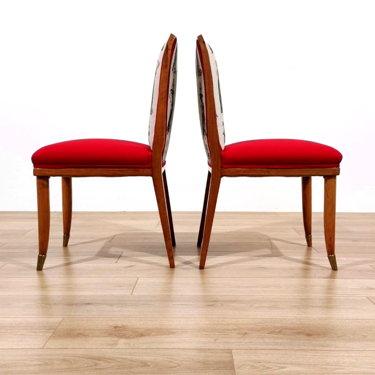 SET DI 6 SEDIE IN NOCE, TOMASO BUZZI (ATTRIB. A), ITALIA ANNI '50-photo-7