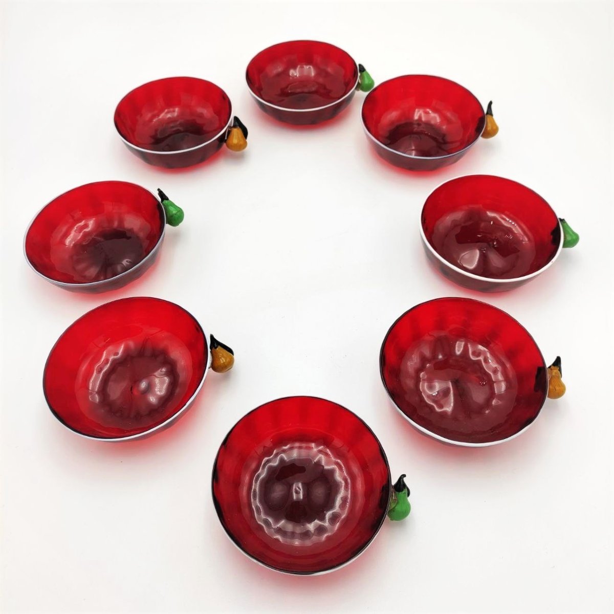 BAROVIER MURANO, SERVIZIO DA DESSERT PER 8 CON GRANDE COPPA -photo-3