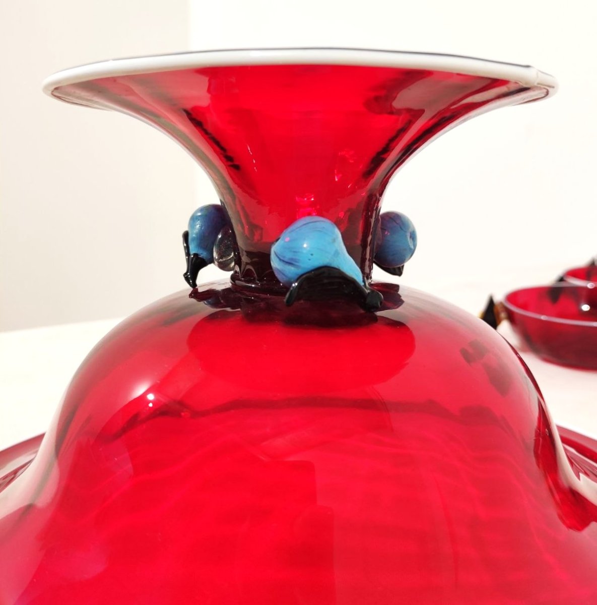 BAROVIER MURANO, SERVIZIO DA DESSERT PER 8 CON GRANDE COPPA -photo-5