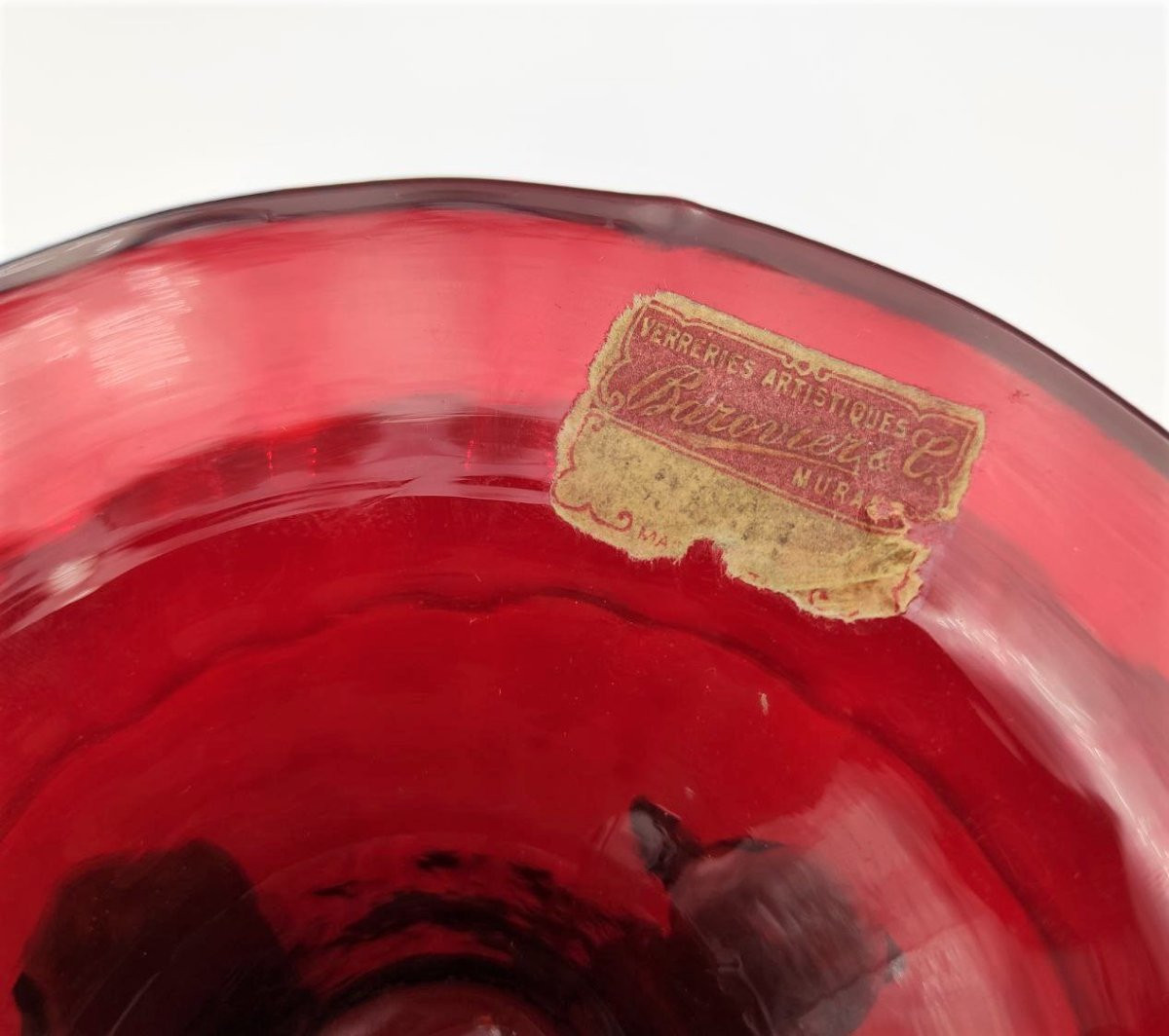 BAROVIER MURANO, SERVIZIO DA DESSERT PER 8 CON GRANDE COPPA -photo-7