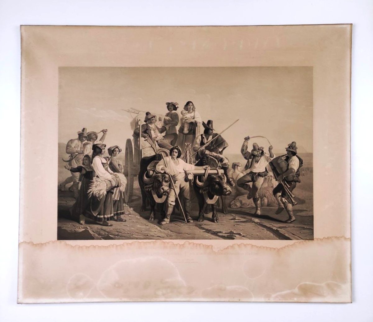 STAMPA GOUPIL & CIE, 1850 ca, DA UN DIPINTO DI  ROBERT LEOPOLD, IN CORNICE DORATA-photo-2