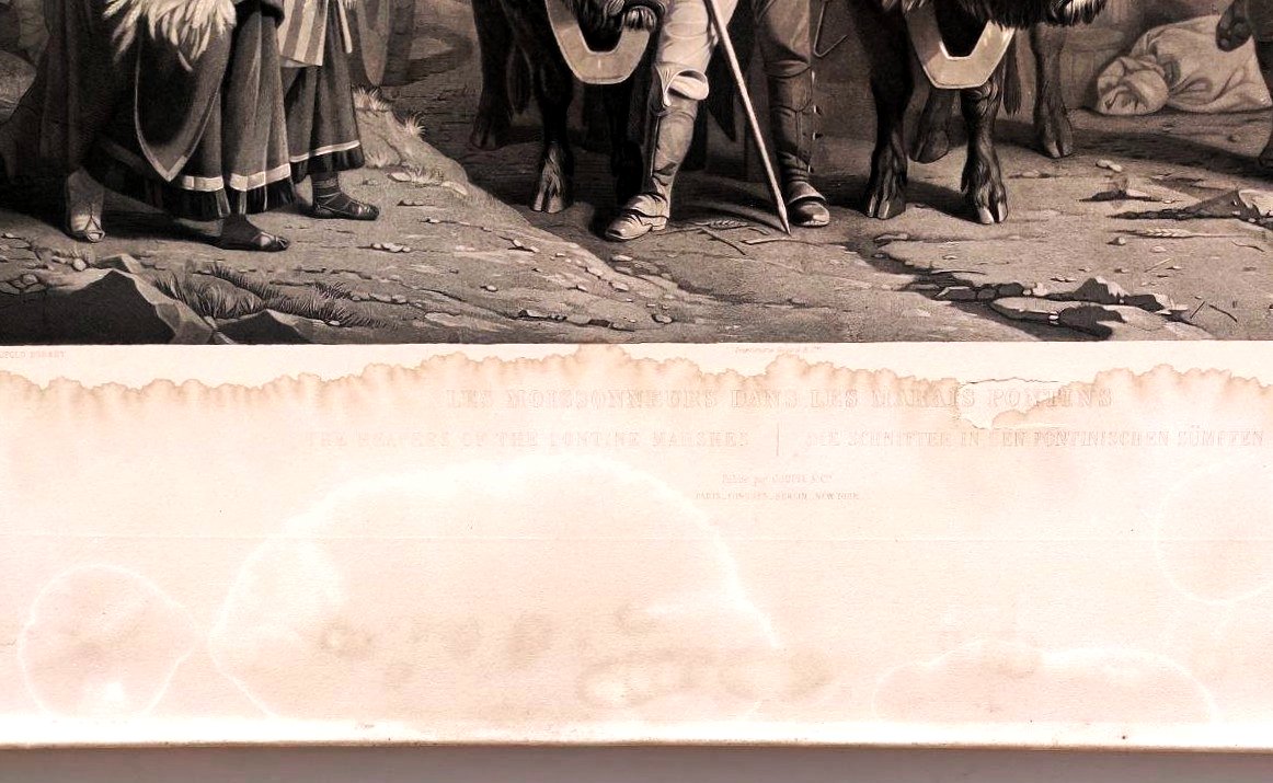STAMPA GOUPIL & CIE, 1850 ca, DA UN DIPINTO DI  ROBERT LEOPOLD, IN CORNICE DORATA-photo-3