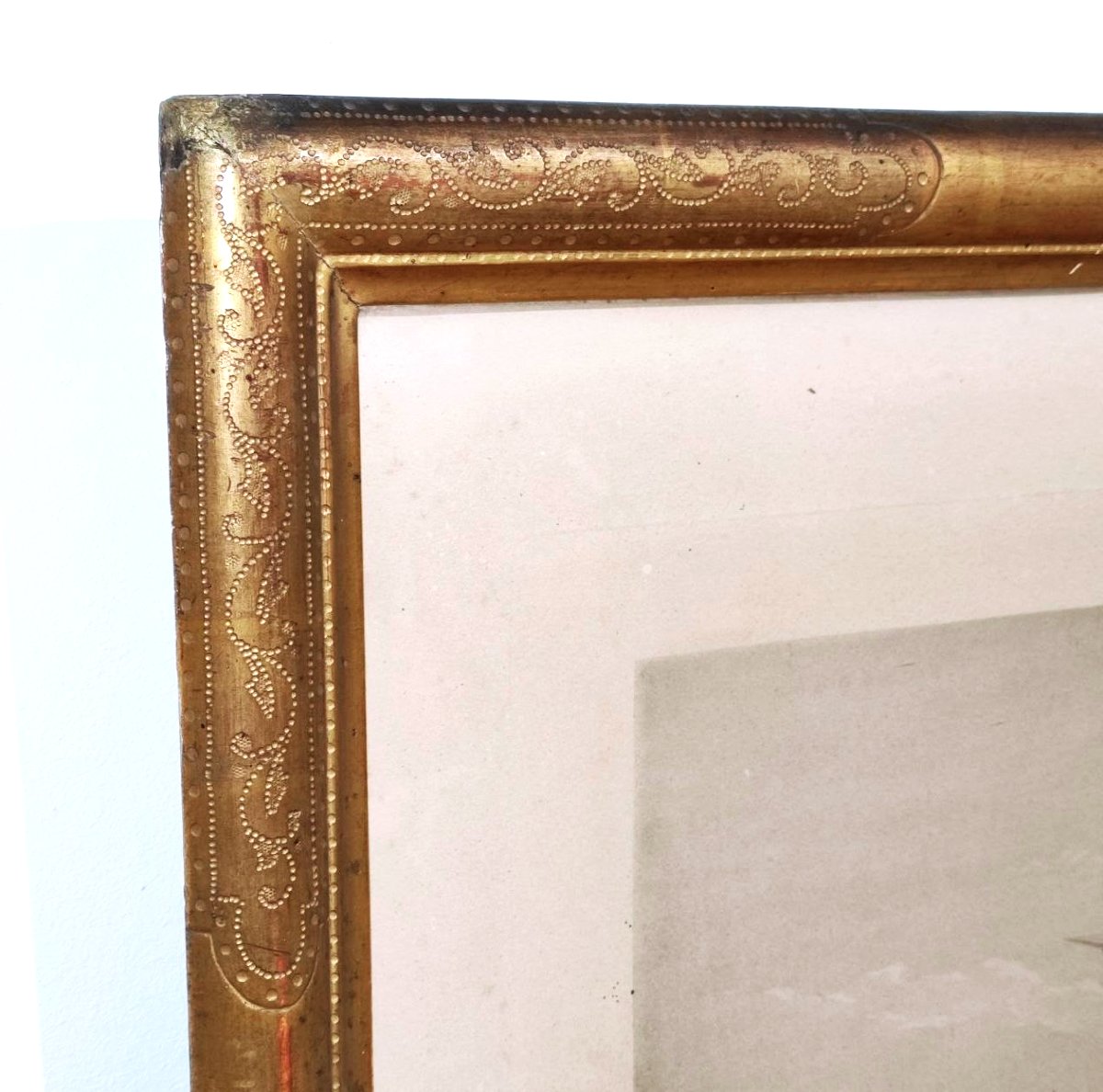STAMPA GOUPIL & CIE, 1850 ca, DA UN DIPINTO DI  ROBERT LEOPOLD, IN CORNICE DORATA-photo-4