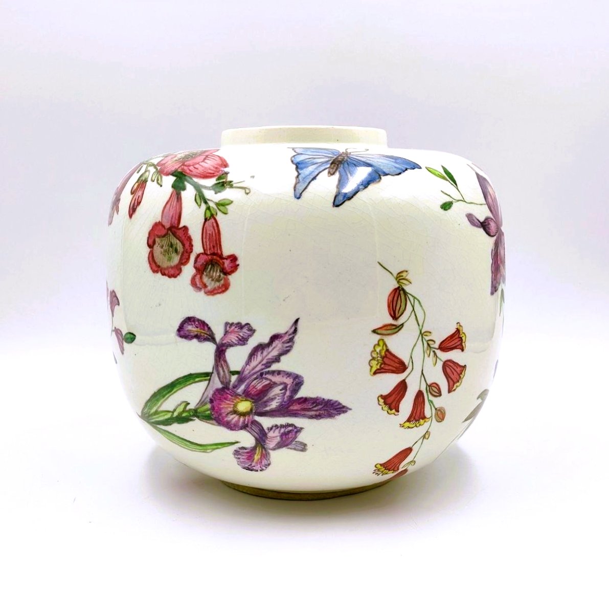 ANDLOVITZ VASO IN CERAMICA N. 2549 CON DECORO FLOREALE, LAVENIA 1940-photo-4