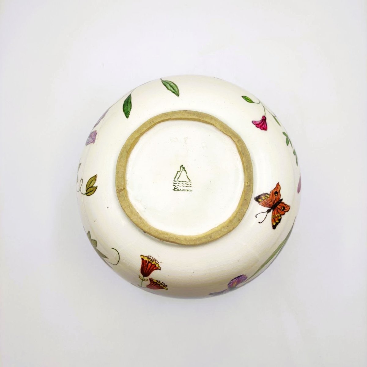 ANDLOVITZ VASO IN CERAMICA N. 2549 CON DECORO FLOREALE, LAVENIA 1940-photo-6