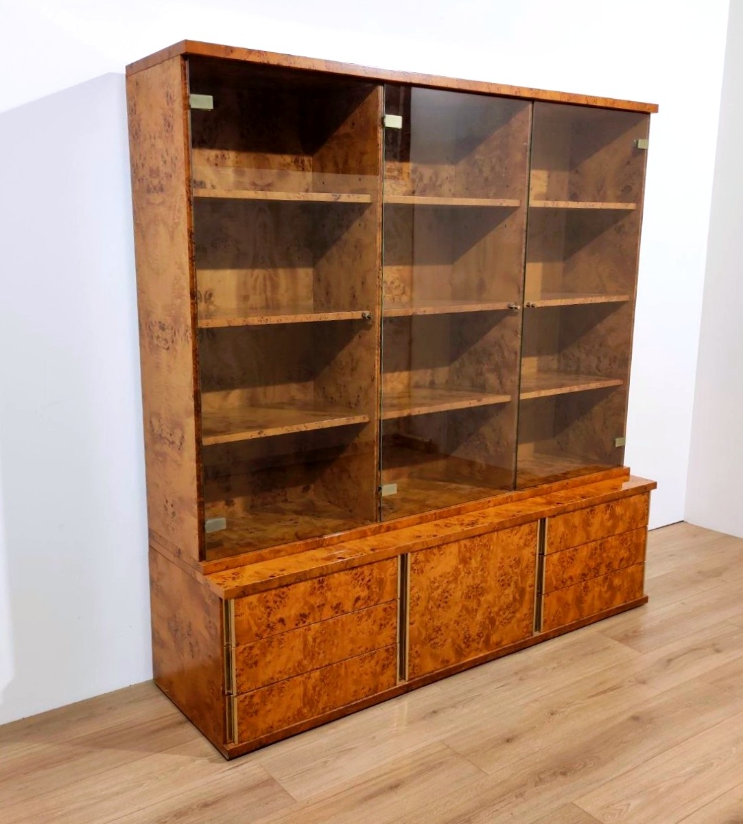 ARM MEDA, LIBRERIA A VETRINA CON CASSETTI ANNI '70
