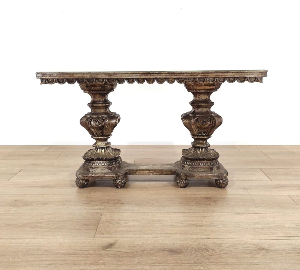 TAVOLINO IN STILE ANTICO CON PIANO DECORATO, XX sec.-photo-1