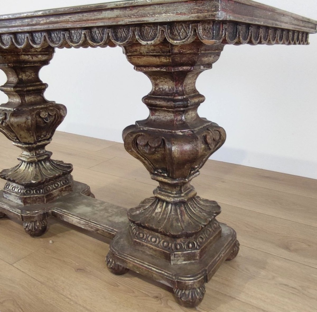 TAVOLINO IN STILE ANTICO CON PIANO DECORATO, XX sec.-photo-3