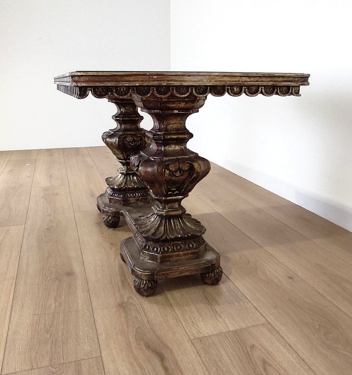 TAVOLINO IN STILE ANTICO CON PIANO DECORATO, XX sec.-photo-4