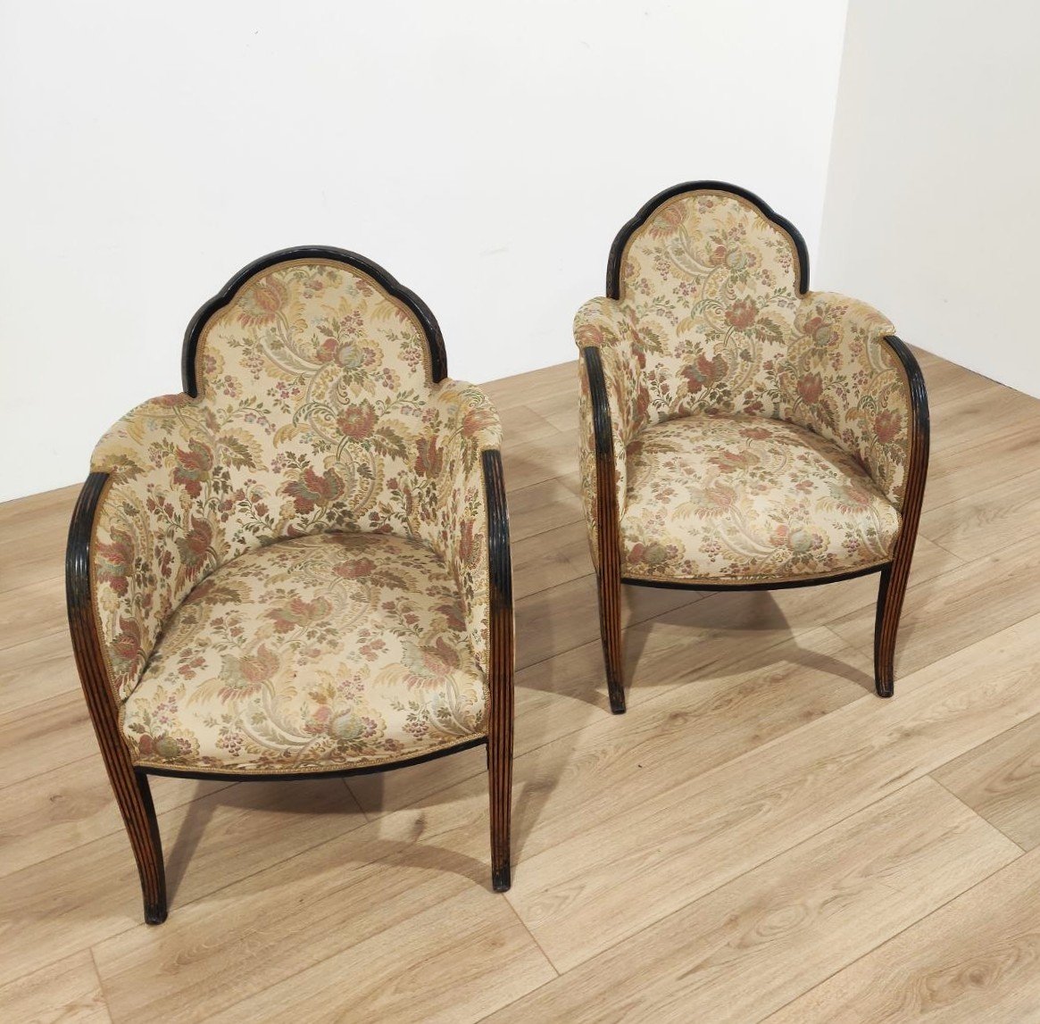 COPPIA DI POLTRONCINE STILE ART DECO, ITALIA ANNI '30-photo-3