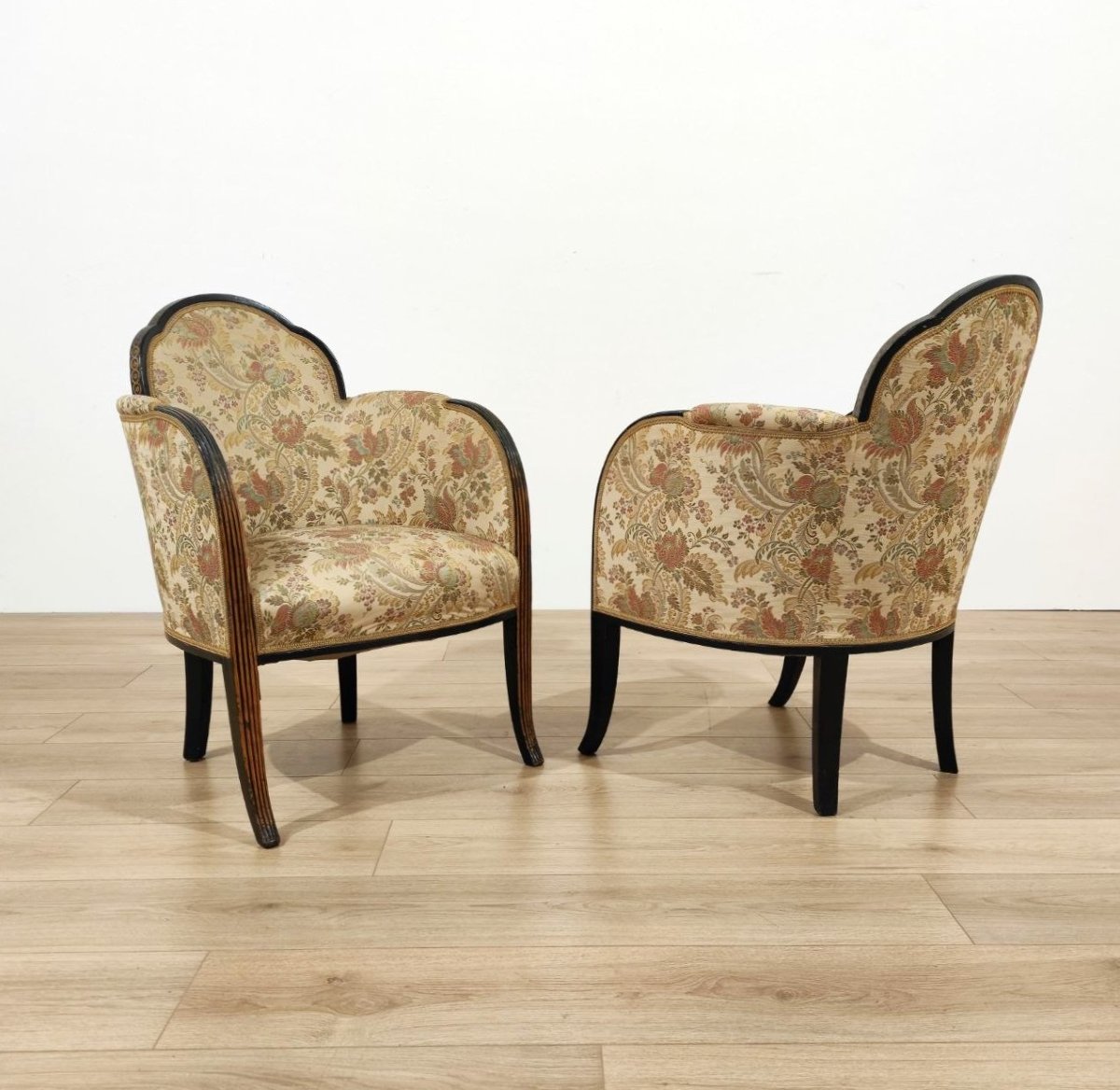 COPPIA DI POLTRONCINE STILE ART DECO, ITALIA ANNI '30-photo-5