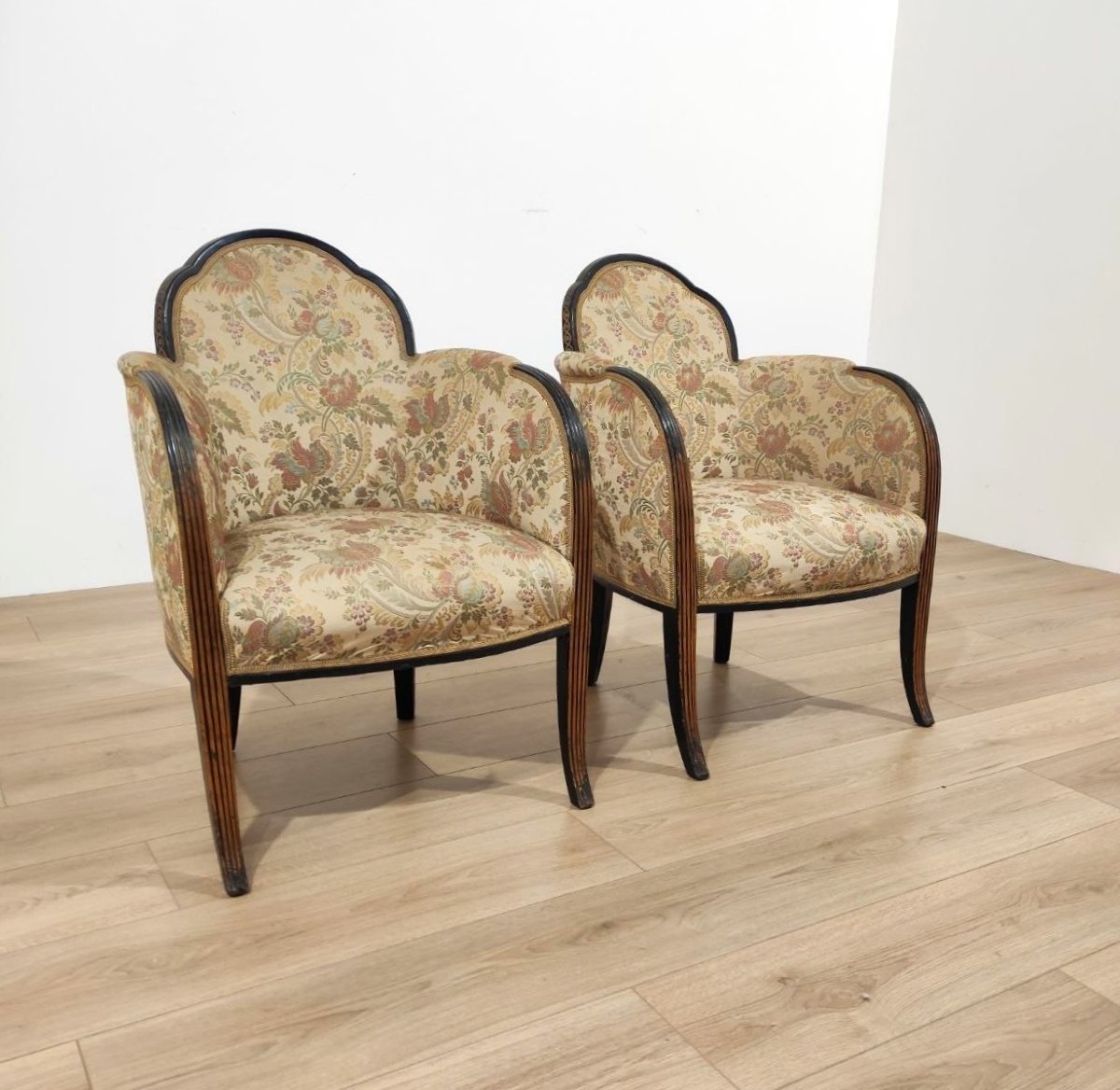 COPPIA DI POLTRONCINE STILE ART DECO, ITALIA ANNI '30-photo-8