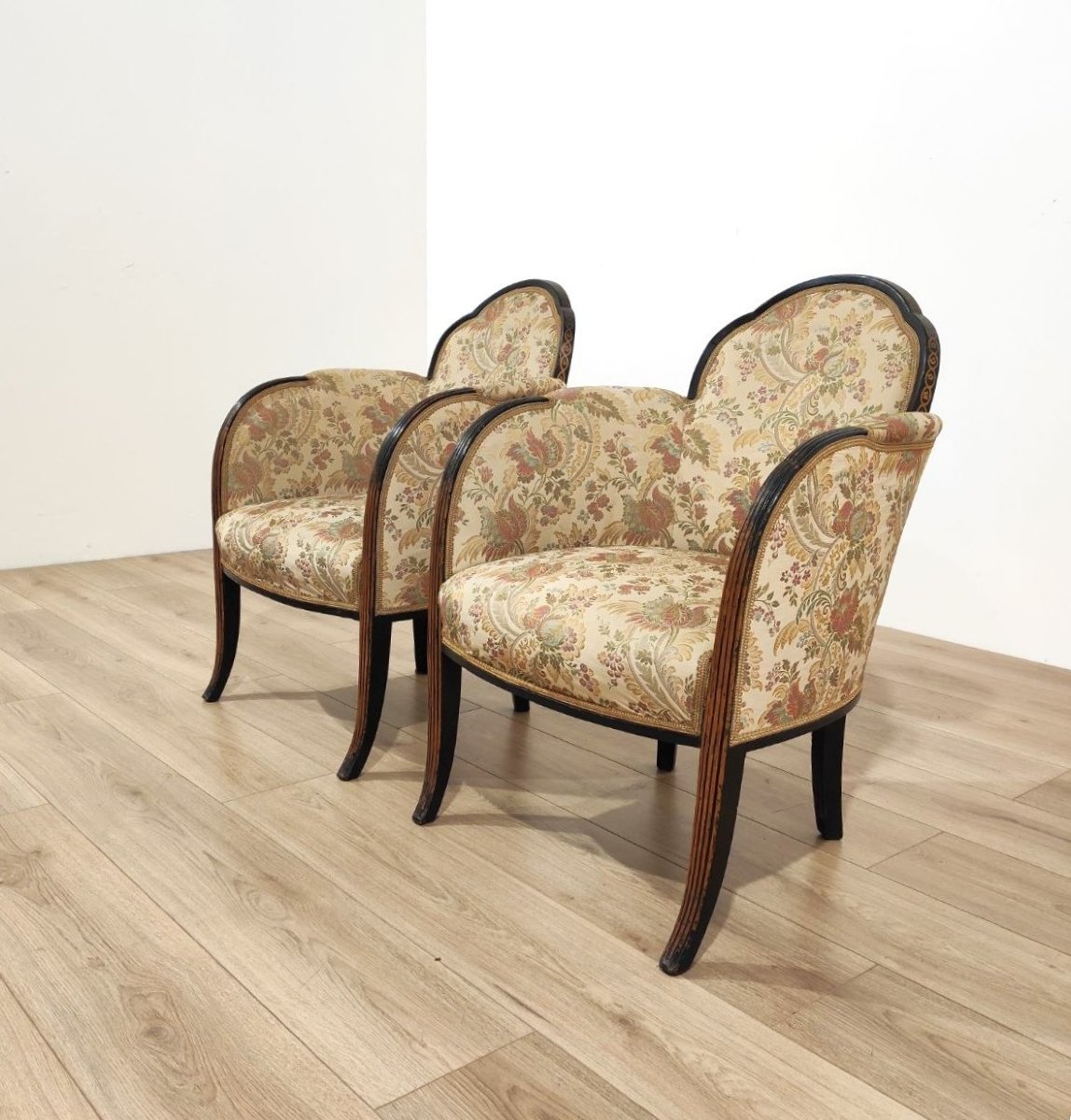 COPPIA DI POLTRONCINE STILE ART DECO, ITALIA ANNI '30