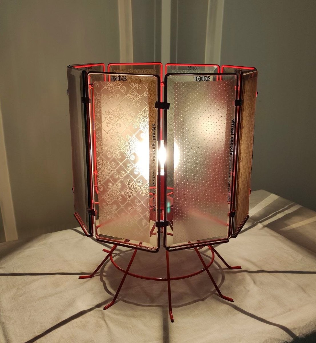 LAMPADA DA TAVOLO PUBBLICITARIA 'VITREAL SPECCHI', ANNI '70/'80-photo-2