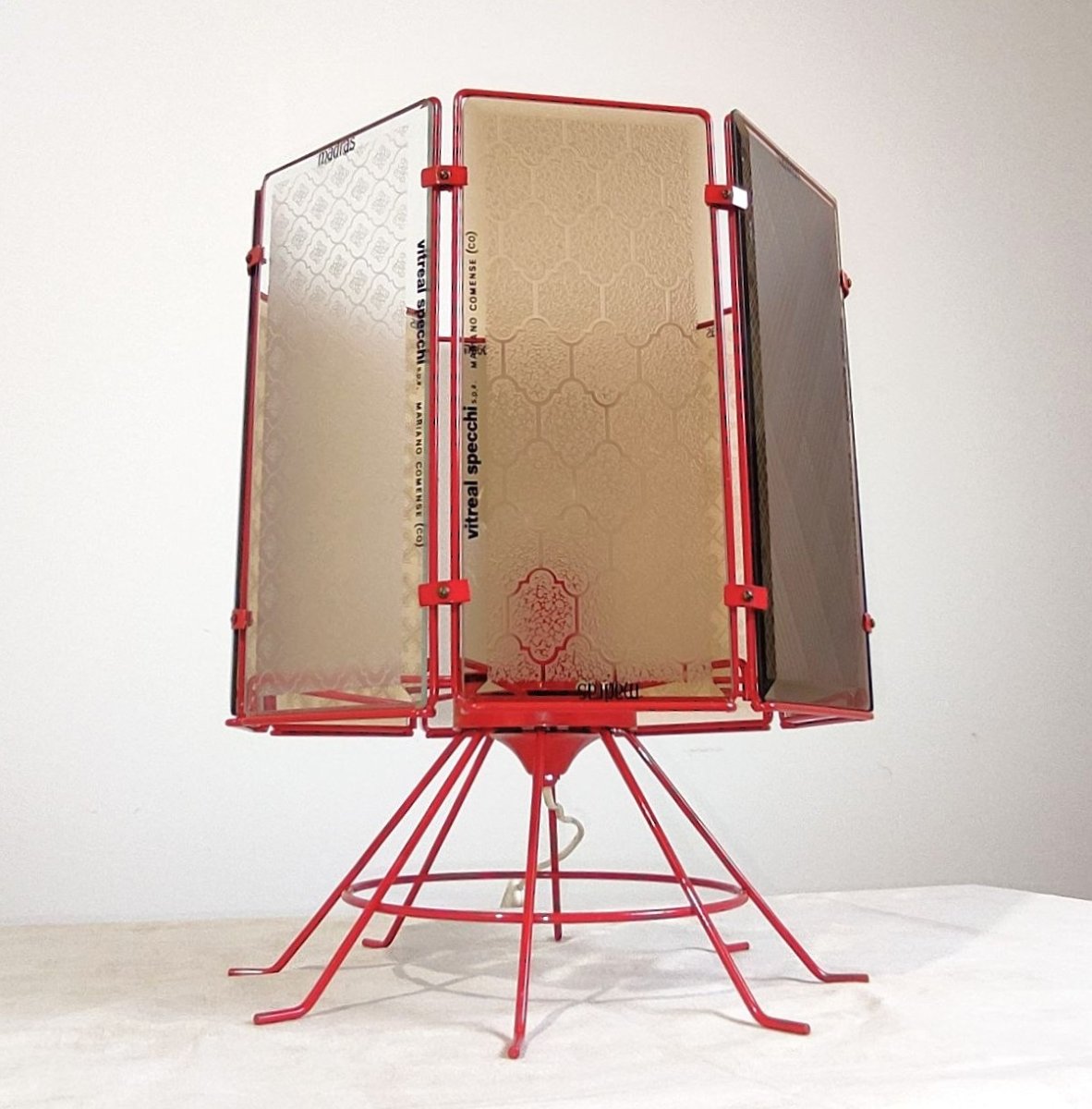 LAMPADA DA TAVOLO PUBBLICITARIA 'VITREAL SPECCHI', ANNI '70/'80