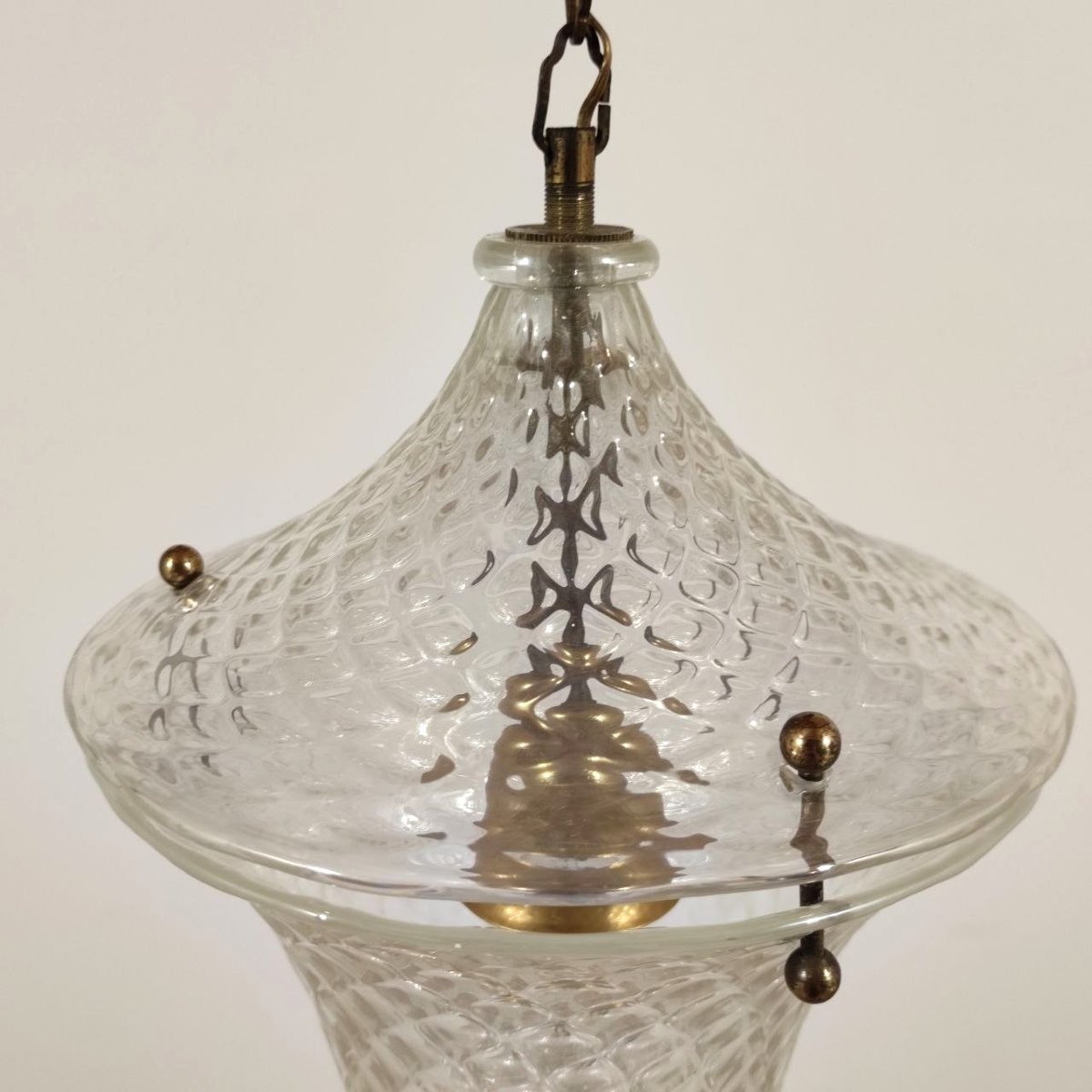 LAMPADA A SOSPENSIONE IN VETRO OPALESCENTE DI MURANO -photo-1