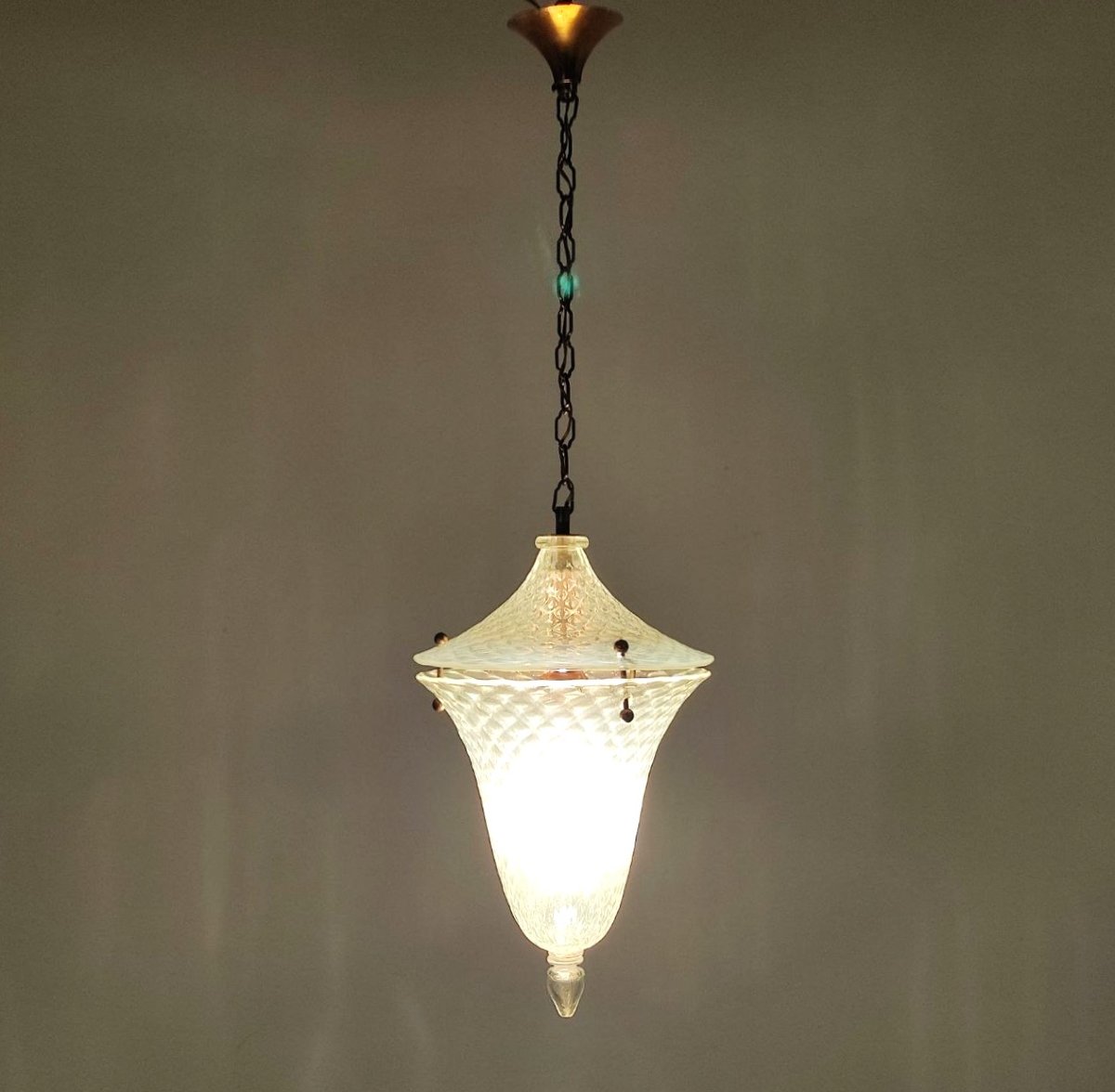 LAMPADA A SOSPENSIONE IN VETRO OPALESCENTE DI MURANO -photo-5