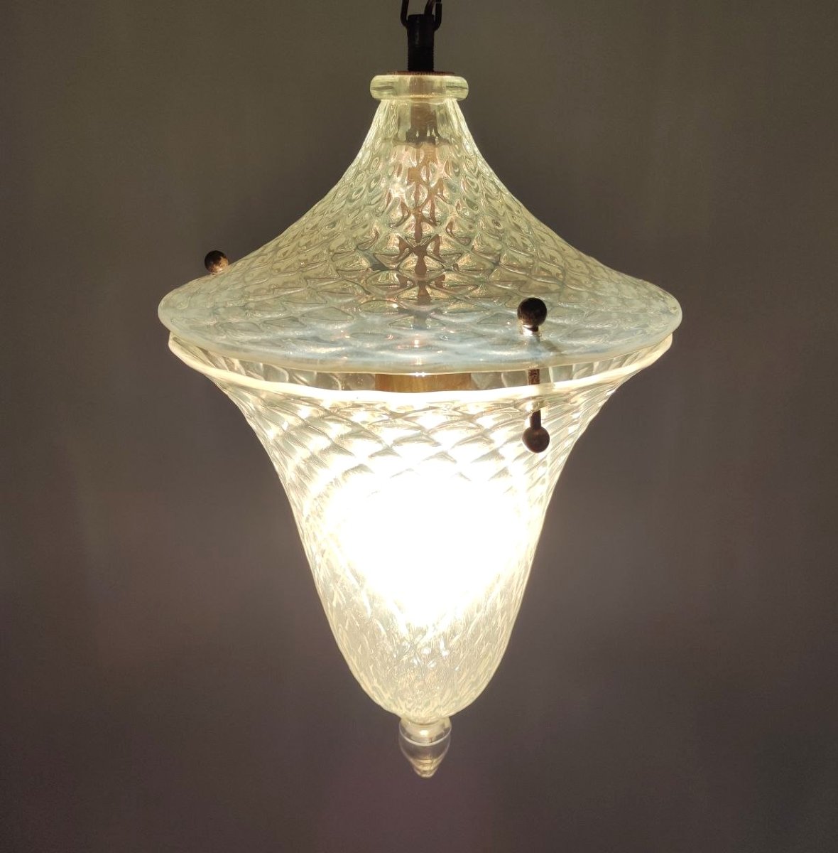 LAMPADA A SOSPENSIONE IN VETRO OPALESCENTE DI MURANO -photo-6