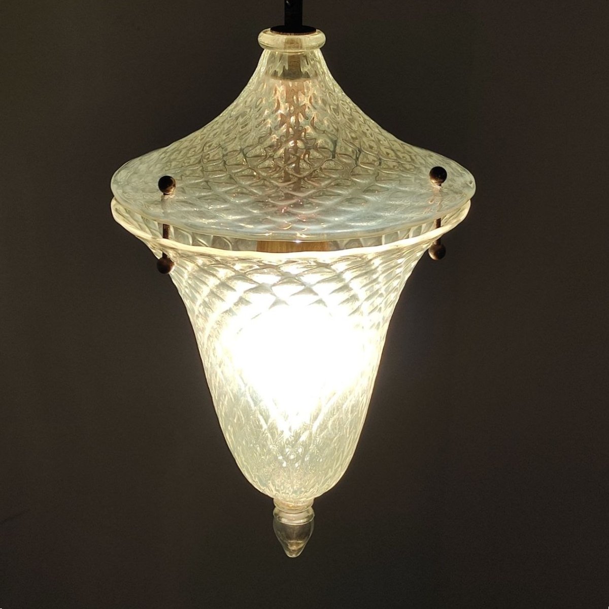 LAMPADA A SOSPENSIONE IN VETRO OPALESCENTE DI MURANO -photo-8