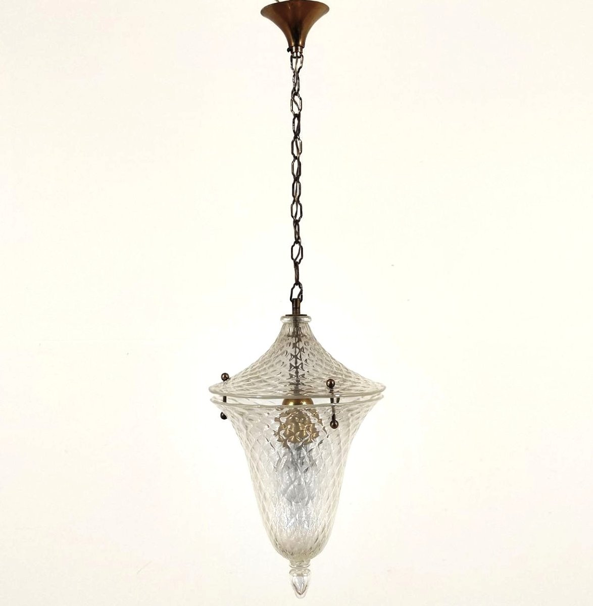 LAMPADA A SOSPENSIONE IN VETRO OPALESCENTE DI MURANO 