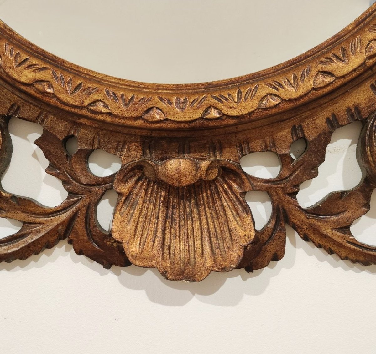 SPECCHIERA CON CORNICE IN LEGNO INTAGLIATO, ITALIA XX sec.-photo-6