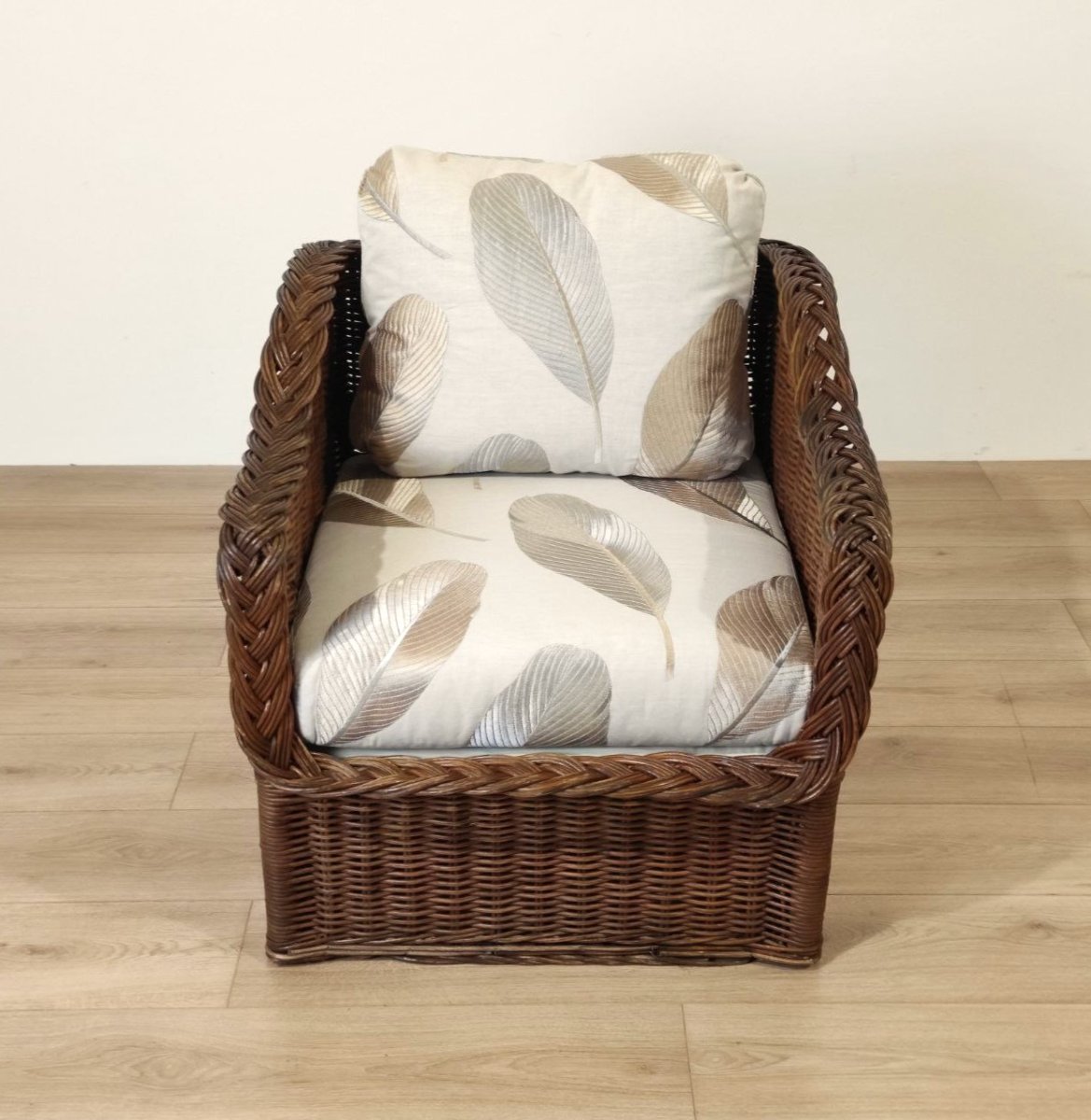 COPPIA POLTRONE IN RATTAN CON TAVOLINO PROD.  WICKER WORKS -photo-3