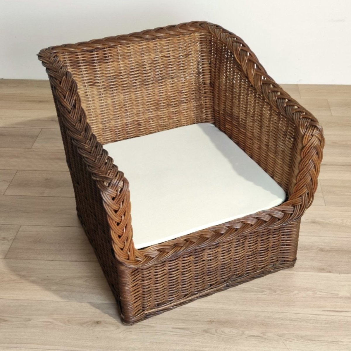 COPPIA POLTRONE IN RATTAN CON TAVOLINO PROD.  WICKER WORKS -photo-5