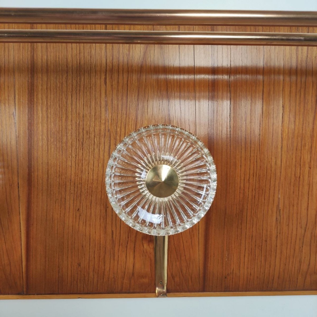 APPENDIABITI E PORTACAPPELLI LEGNO, OTTONE E VETRO, ITALIA ANNI '50  -photo-5