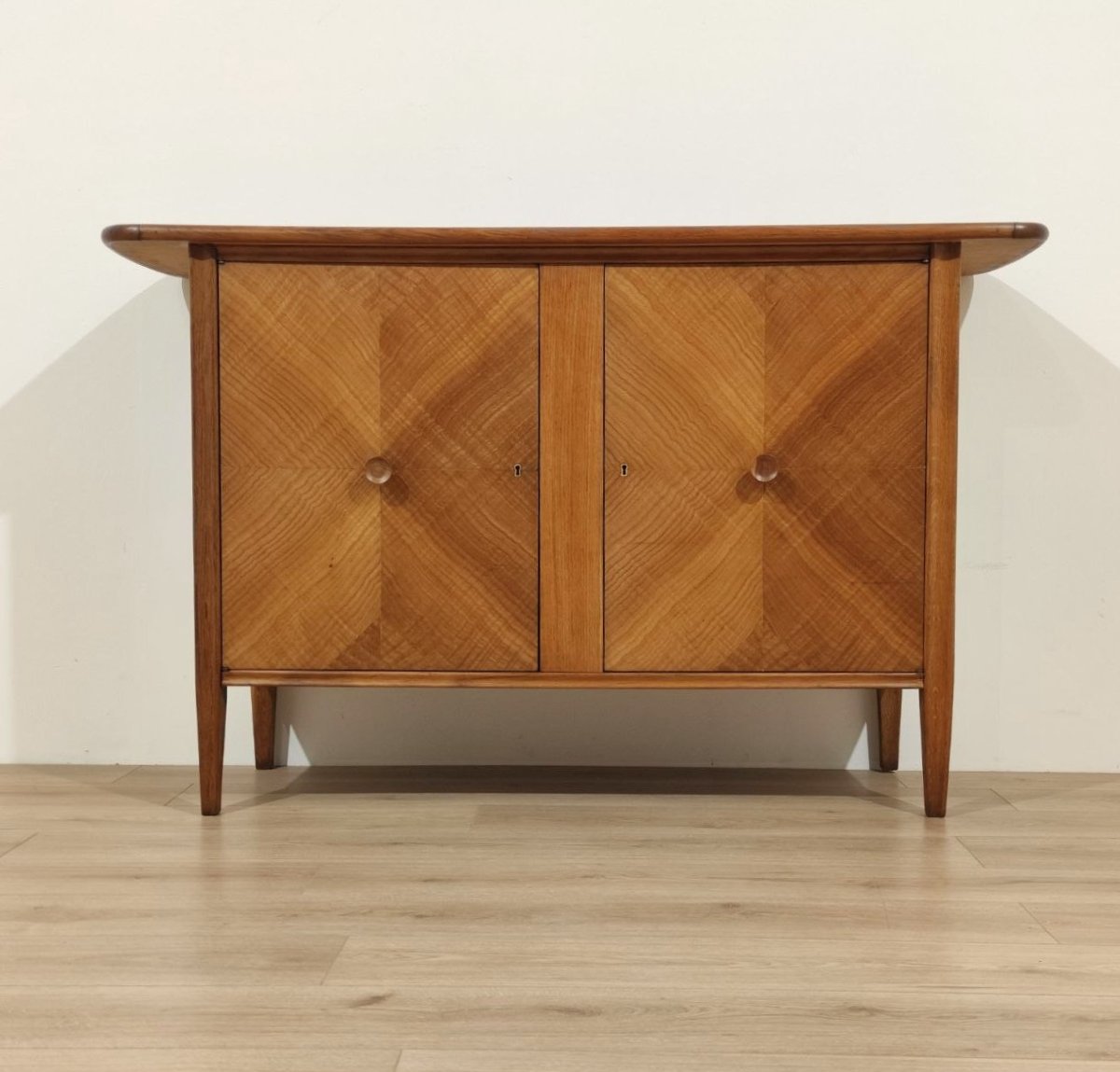 CREDENZA IN LEGNO DI CASTAGNO A 2 ANTE, ITALIA ANNI '50-photo-3