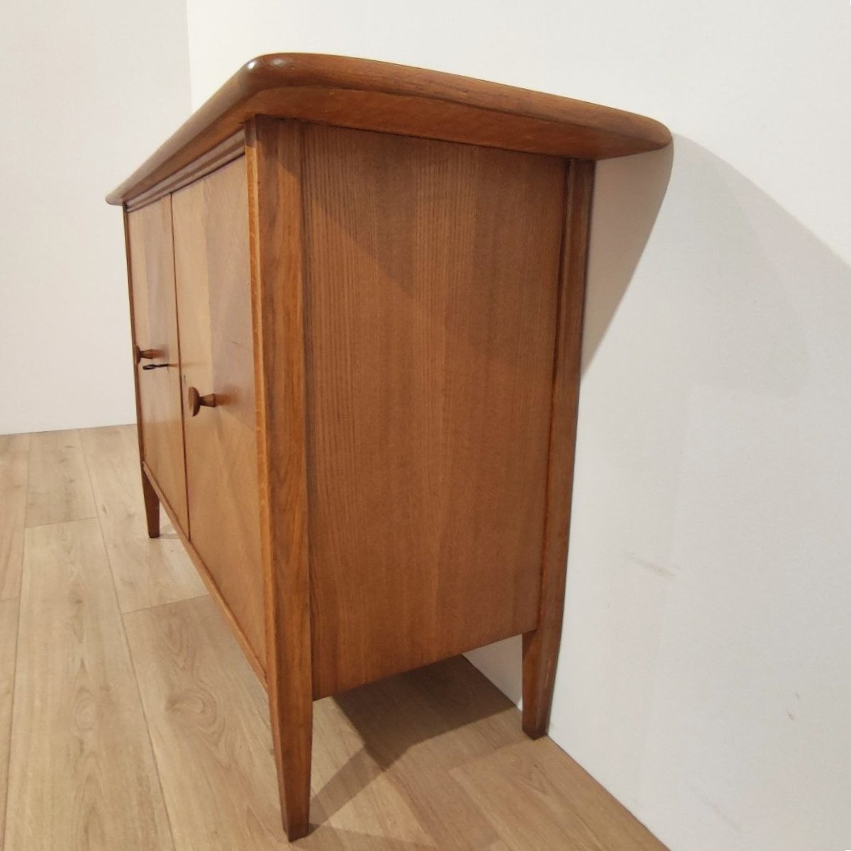 CREDENZA IN LEGNO DI CASTAGNO A 2 ANTE, ITALIA ANNI '50-photo-5