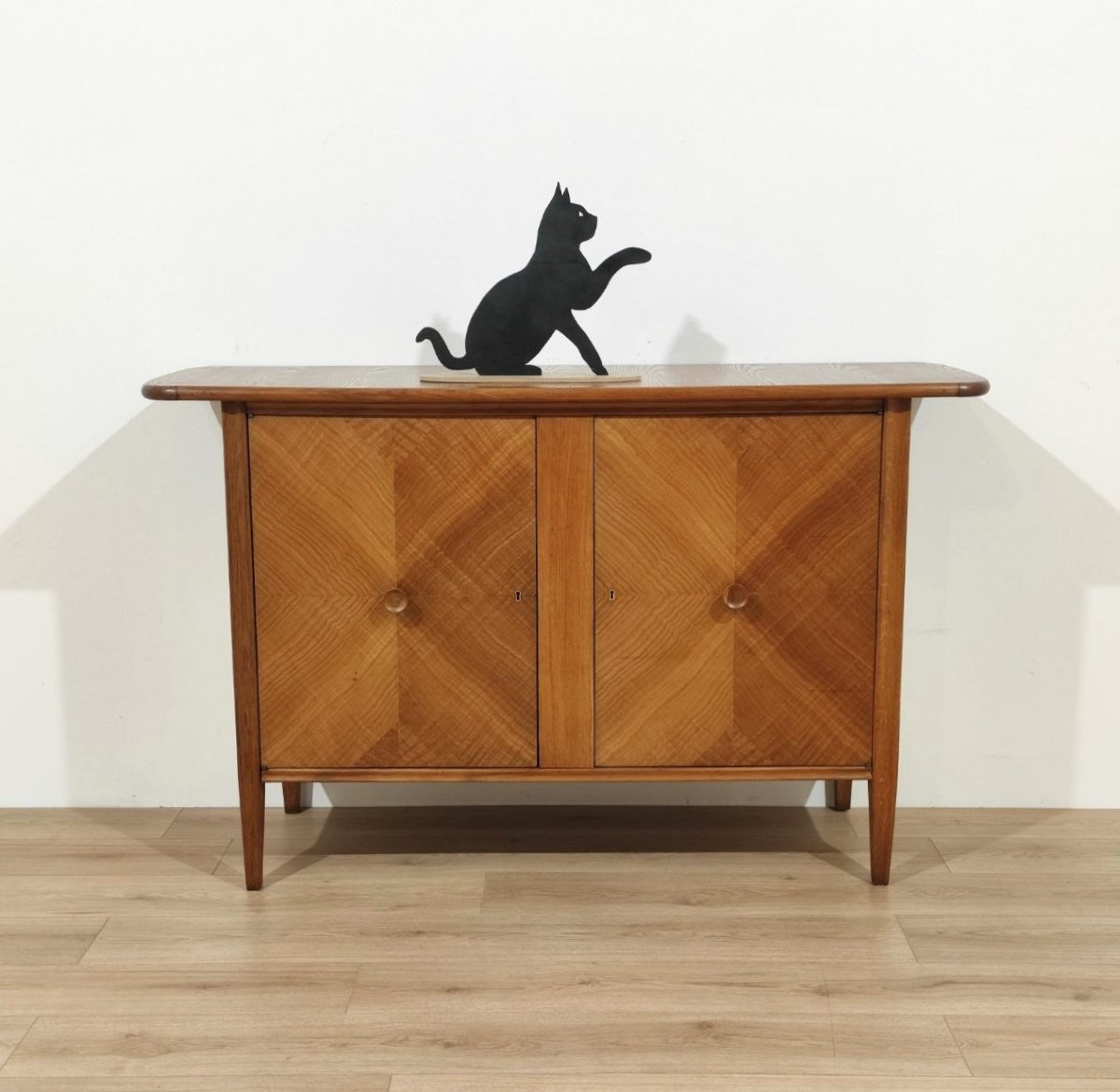 CREDENZA IN LEGNO DI CASTAGNO A 2 ANTE, ITALIA ANNI '50-photo-8