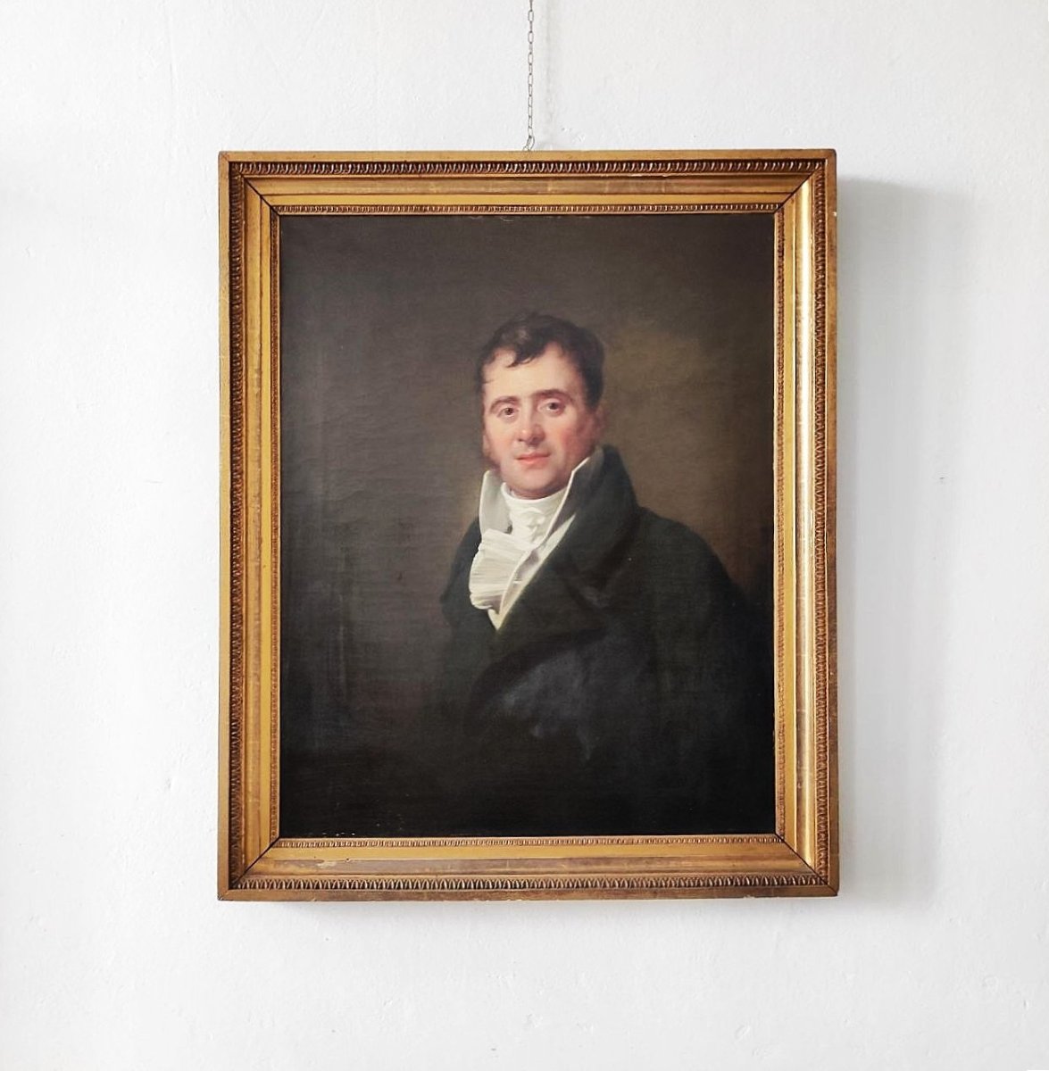 HODGES CHARLES H. 1811, OLIO SU TELA RITRATTO DI GIOVANE GENTILUOMO -photo-2