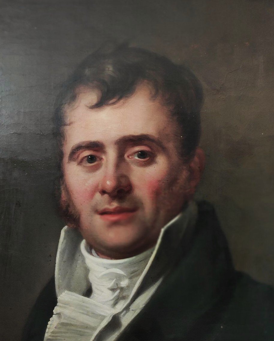 HODGES CHARLES H. 1811, OLIO SU TELA RITRATTO DI GIOVANE GENTILUOMO -photo-4