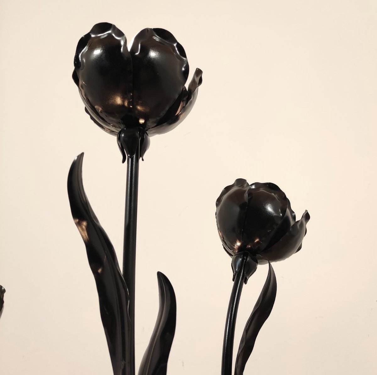 LAMPADA FLOREALE DA TERRA 7 LUCI DI HANS KOGL, ANNI '70-photo-3