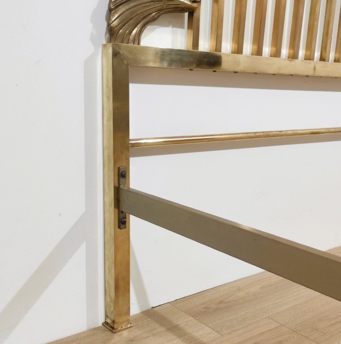 LETTO IN OTTONE E BRONZO, ITALIA ANNI '70-photo-7
