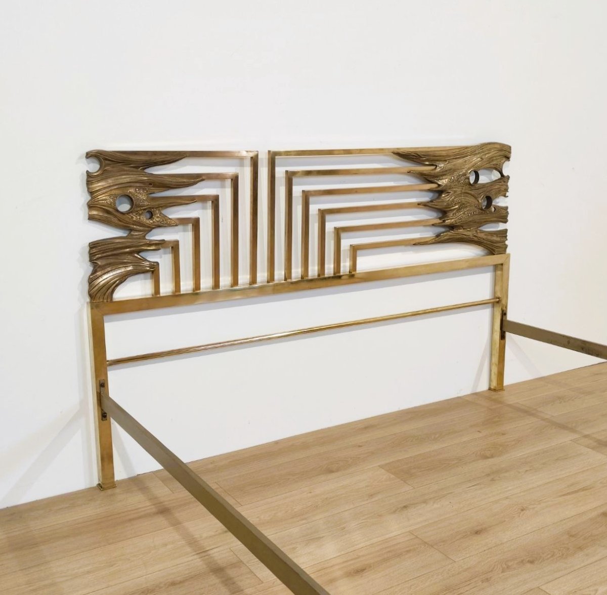 LETTO IN OTTONE E BRONZO, ITALIA ANNI '70
