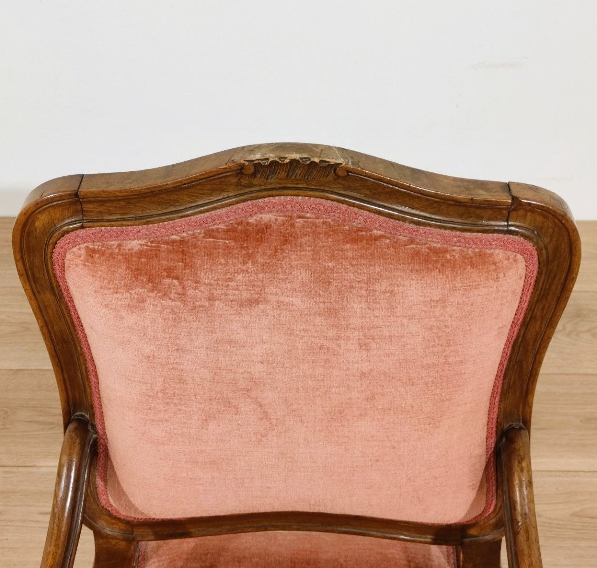 COPPIA DI POLTRONCINE IN NOCE IN STILE LUIGI XV, XIX sec-photo-5