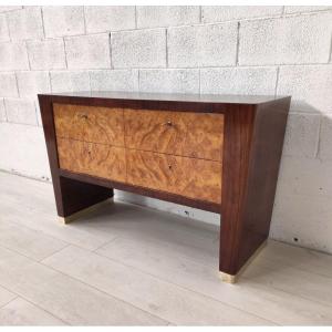 CREDENZA CON CASSETTI IN RADICA DI ACERO, ITALIA ANNI '50  