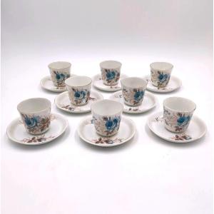SERVIZIO DA CAFFE' DECORO 'ROSA BLU', XIX sec.