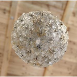 SEGUSO LAMPADA FIORI DI VETRO, MURANO ANNI '60 