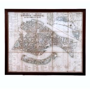 CARTINA DA VIAGGIO, 'Nuova Pianta di Venezia' 1854