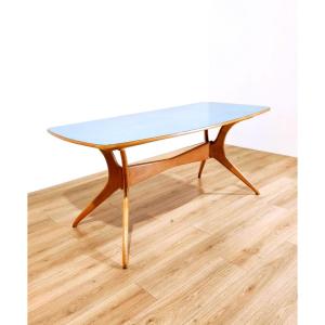TAVOLO LEGNO E FORMICA CELESTE,  STILE ICO PARISI (ATTRIB.), ANNI '50