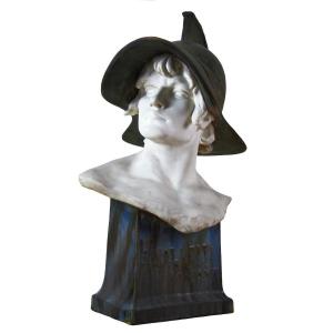 Bust, Friedrich Goldscheider Manufacture Vienna, Antique Gladiator 1920