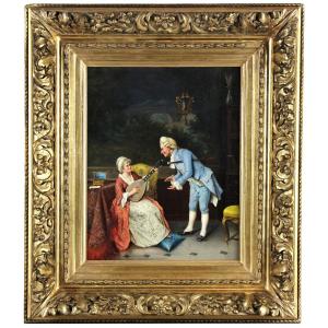 Italian Oil On Canvas By Alessandro Sani 19th Century