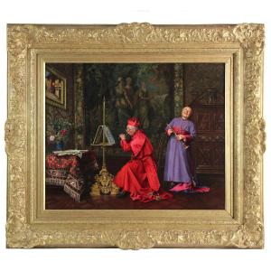 French Oil Painting On Canvas "musical Connoisseurs" By Marcel Brunery 20th