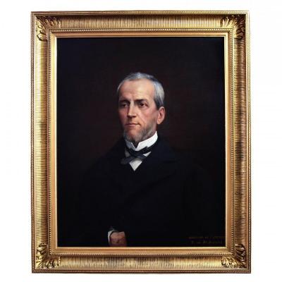 Portrait Oil On Canvas By Robert De St Amand