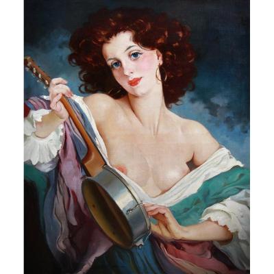 Oil On Canvas, Nude Portrait By Maria Szantho