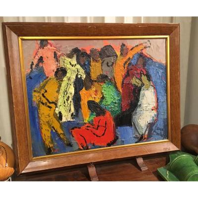 Oil On Canvas Painting By Pierre Ambrogiani